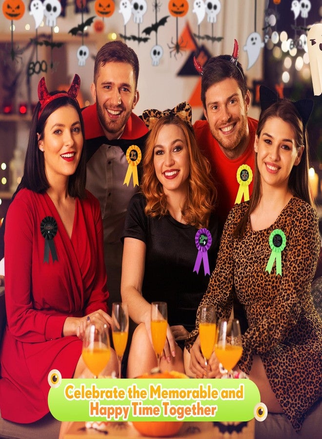 مجموعة دايفونلي من 15 شريطًا لتوزيع جوائز أزياء الهالوين، تتضمن ميداليات للمراكز الأول والثاني والثالث، لتزيين حفلات المسابقات وحفلات الهالوين. لوازم تزيين مسابقات الهالوين المخيفة. - Image 5